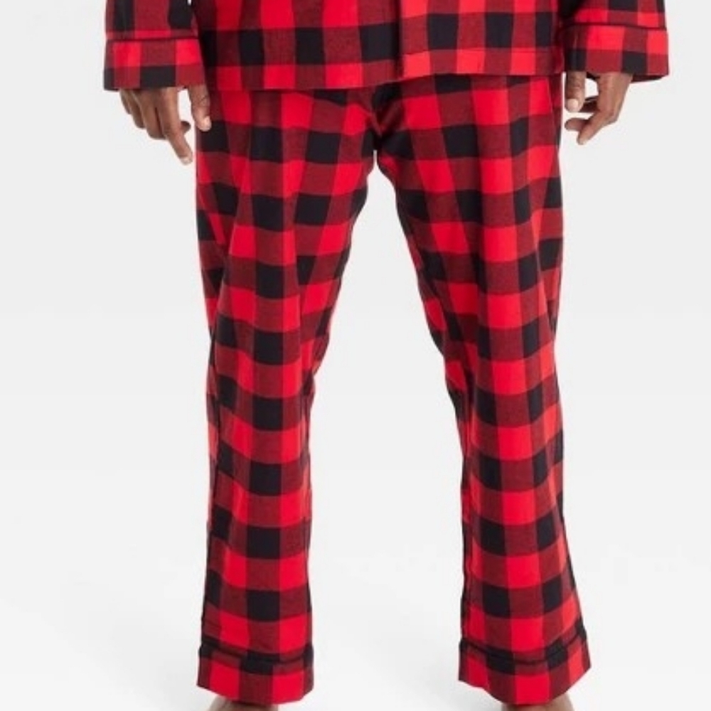 WONDERLAND Red and Black Plaid Pajama Set